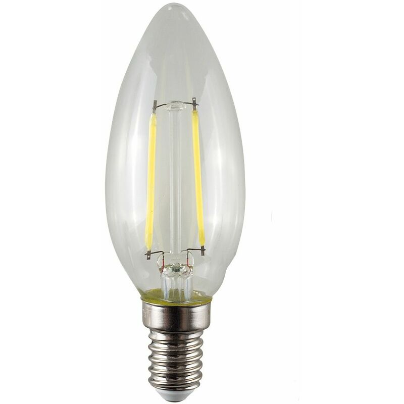 4W Dimmable LED Filament SES E14 Clear Candle Light Bulb - Pack of 5