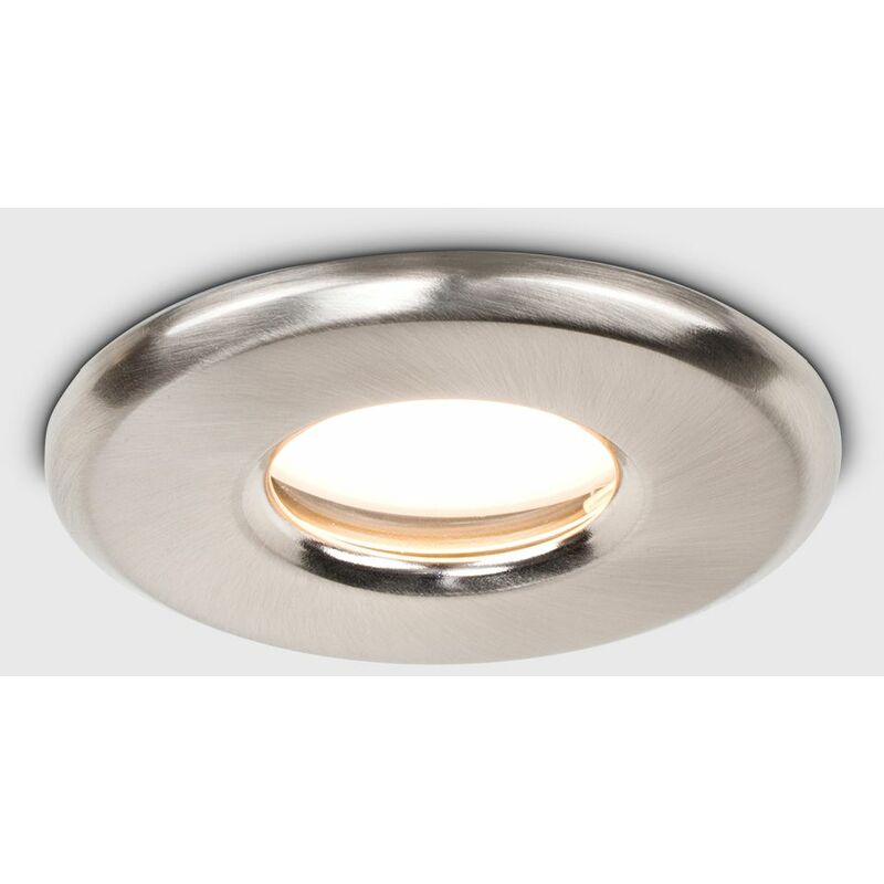 Minisun 6 X Bathroom Shower Ip65 Brushed Chrome Gu10 Recessed