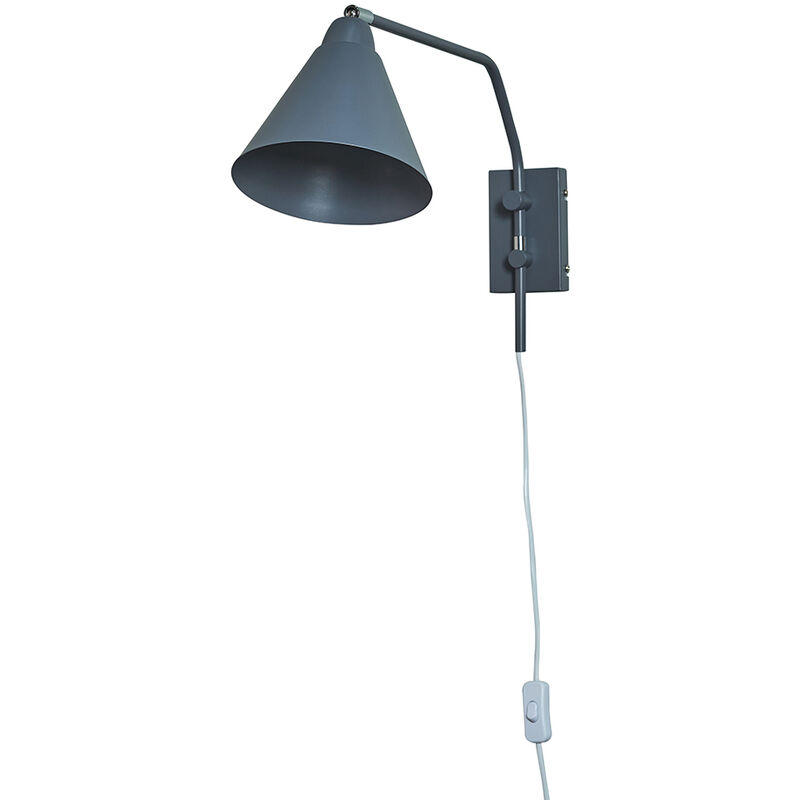 Minisun - Adjsuable Plug In Swing Arm Wall Light Fitting - No Bulb