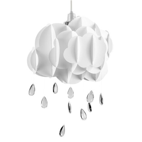 main image of "Childrens Bedroom Rain Cloud Ceiling Pendant Light Shade - Add LED Bulb"