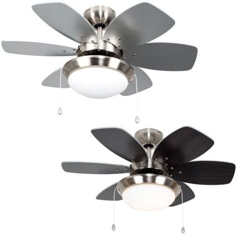 Minisun Chrome 30 Ceiling Fan Light Reversible Blades 4w