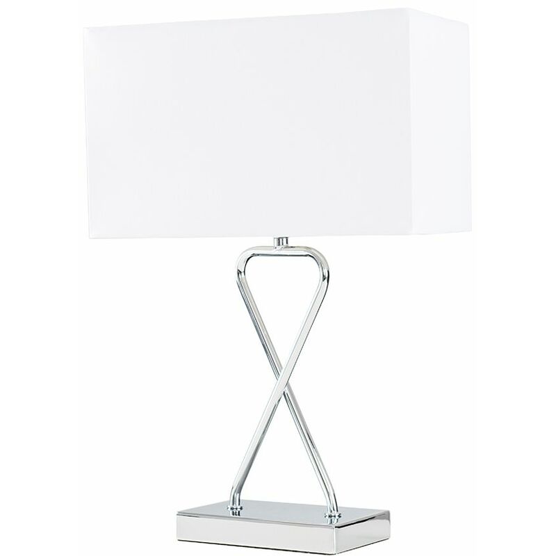 Chrome Bedside Lounge LED Table Lamp - No Bulb