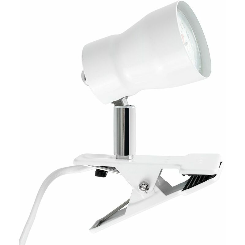 Daylight LED Clamp On Desk Lamp Spotlight In A White Finish