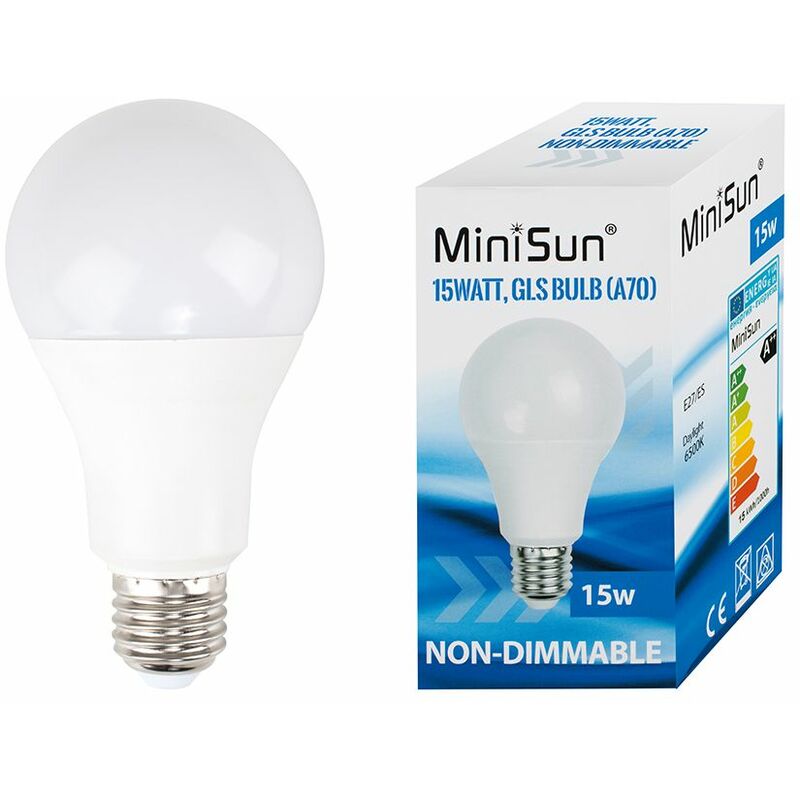 15W LED ES E27 GLS Light Bulbs in Cool White - Pack of 2