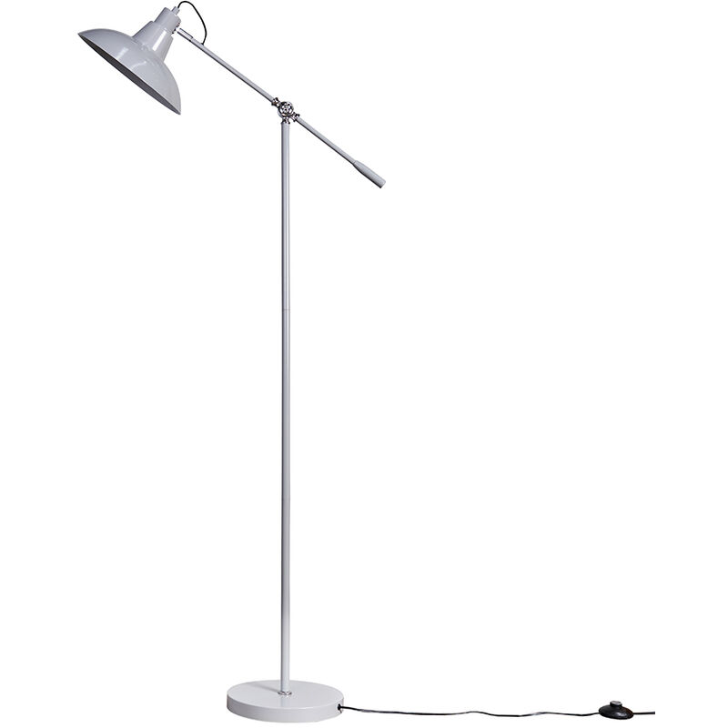 Industrial Metal Adjustable Floor Lamp - Grey - Including LED Bulb