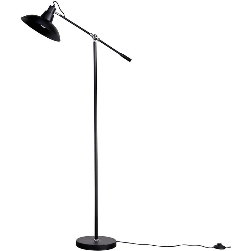 Minisun - Industrial Metal Adjustable Floor Lamp - Black - Including LED Bulb