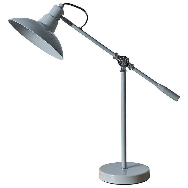 Industrial Metal Adjustable Table Lamp - Grey - Including LED Bulb