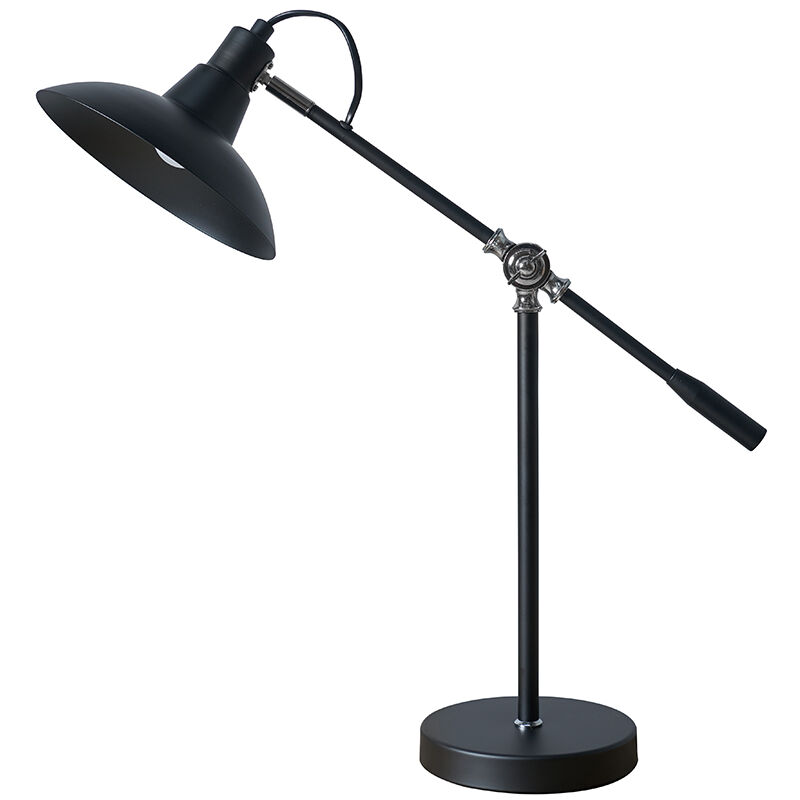 Industrial Metal Adjustable Table Lamp - Black - Including LED Bulb