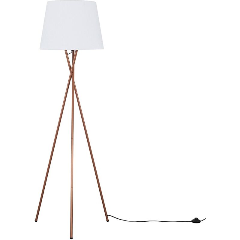 Camden Copper Tripod Floor Lamp - White - MINISUN