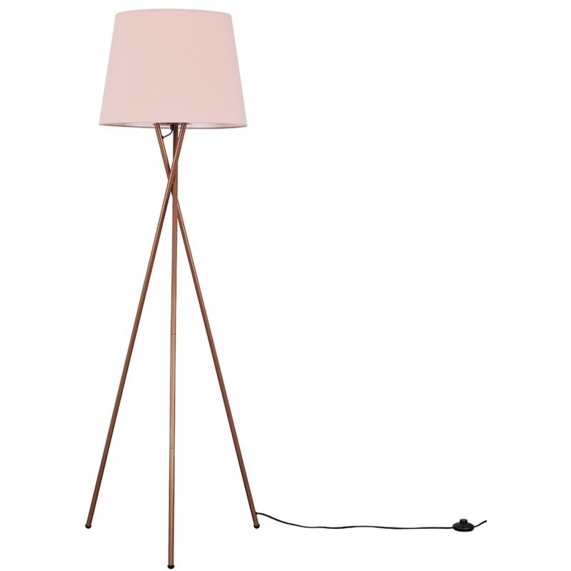 Minisun - Camden Copper Tripod Floor Lamp - Pink