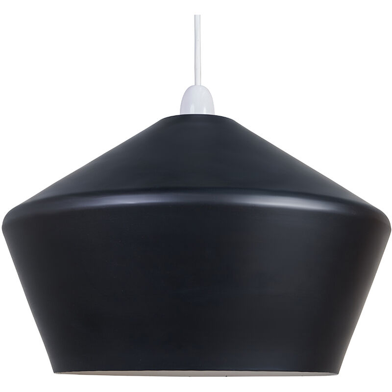 Matt Black Easy Fit Ceiling Light Shade - Add LED Bulb