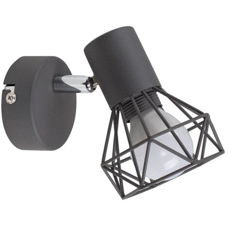 main image of "Metal Basket Cage Wall Light + 4W LED Golfball Bulb - Polished Gold"