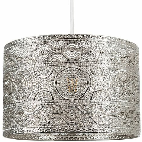 Silver Chrome Lighting Collection, Moroccan Style Lamp Shade