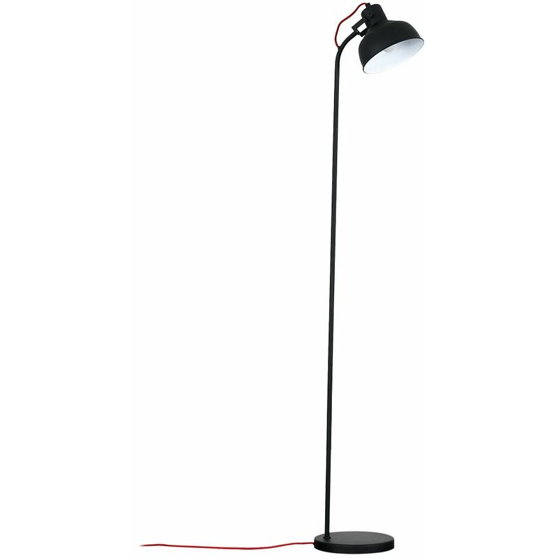 Minisun - Stylish Spotlight Floor Lamp Red Wire Black Head - Globe LED Bulb