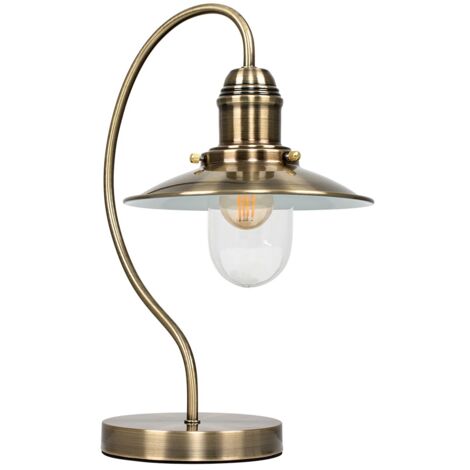 main image of "MiniSun - Vintage Lantern Bedside Touch Dimmer Table Lamp - Antique Brass"