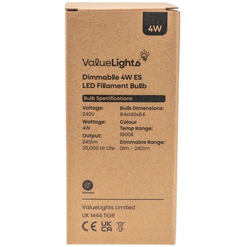 Auraglow Mysa LED Light Bulb Vintage Retro Edison Decorative E27 S165 Globe XXL