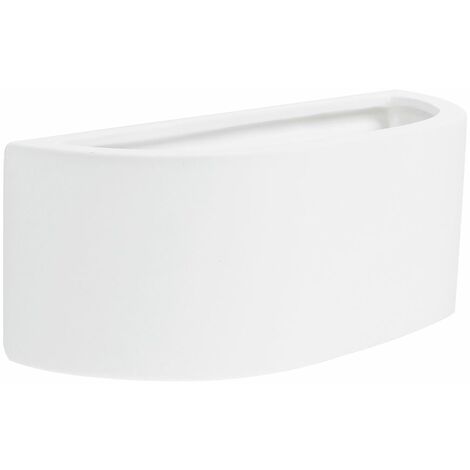 main image of "MiniSun - Wall Light Curved White Ceramic Uplighter Lighting"