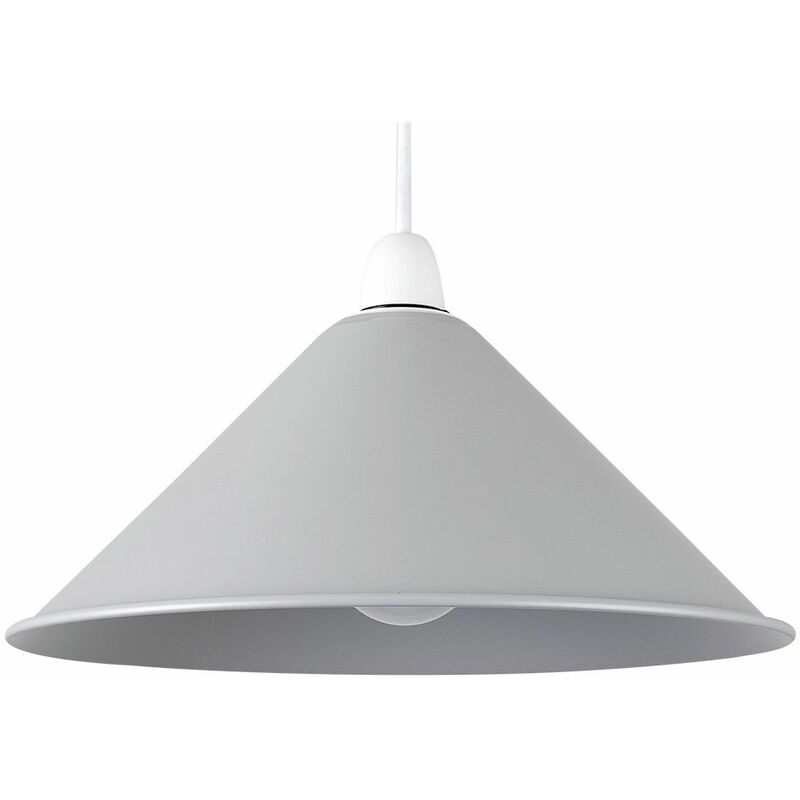 Coolie Tapered Metal Ceiling Pendant Light Shade - Grey - No Bulb