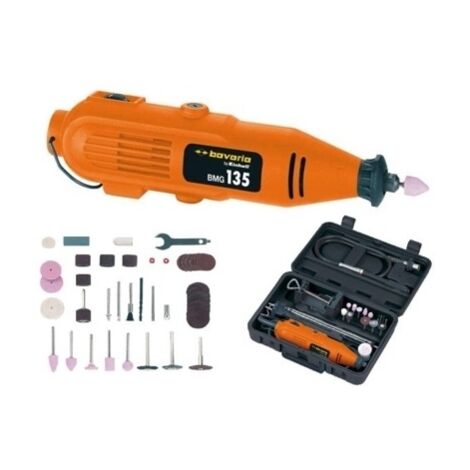 Miniutensile rotativo/Minitrapano 135W tipo Mini Drill con 45 accessori + supporto verticale da banco in valigetta Bavaria by Einhell - BMG 135 KIT