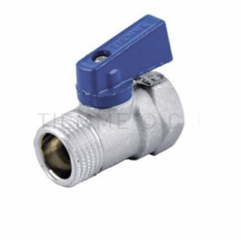 Minivalvola a sfera 1/2 maschio femmina nichelata per impianti idraulici tiemme 2940003