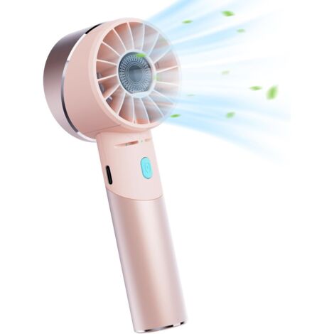Miniventilador Lepwings, portátil, recargable por USB, 4 velocidades, batería de 16 horas de duración, pequeño y silencioso, ideal para el hogar, la oficina, viajes y exteriores (rosa)