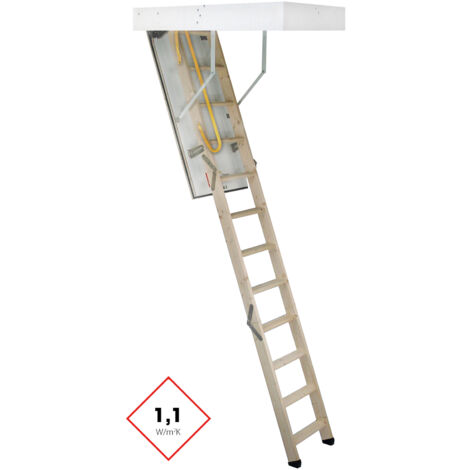Minka Bodentreppe Tradition aus Fichte mit U-Wert 1,1 W/m2K 220-280cm Raumhöhe 140x60cm Deckenöffnung