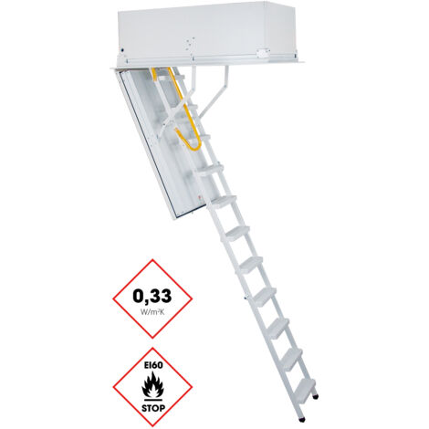 Minka Bodentreppe Type 1 Passiv Plus brandhemmend mit U-Wert 0,33 W/m2K Deckenöffnung 130x70cm Raumhöhe bis 270cm