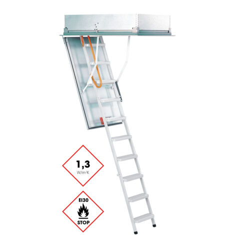 Minka Bodentreppe Type 12 Solid brandhemmend mit U-Wert 1,3 W/m2K bis 275cm Raumhöhe 140x70cm Deckenöffnung