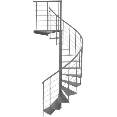 Minka Spindeltreppe Milano 42 - 300,3cm Geschosshöhe Grau 120cm Durchmesser