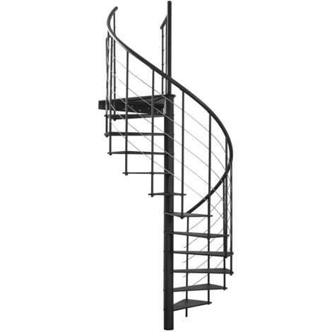 Minka Spindeltreppe Milano 42 - 300,3cm Geschosshöhe Schwarz 120cm Durchmesser