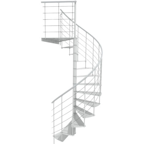 Minka Spindeltreppe Milano 42 - 300,3cm Geschosshöhe Weiß 120cm Durchmesser