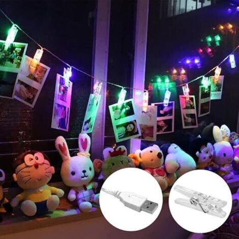 MINKUROW 10 Led Clip Per Foto Stringa Di Luci Luci Natalizie Starlight Decorazione Da Parete Luce Per Appendere Foto Dipingere Immagini Cartoline E Appunti Funzionamento A Batteria Mixcolor
