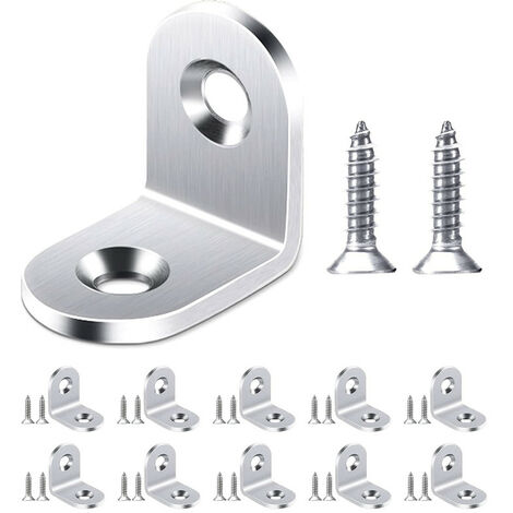 MINKUROW 10 Pcs 40x40mm Soporte De Ángulo Recto, Soporte De Ángulo De Acero Inoxidable Soporte De Esquina De 90 Grados, Soporte De Esquina En Forma De L Viene Con Tornillos