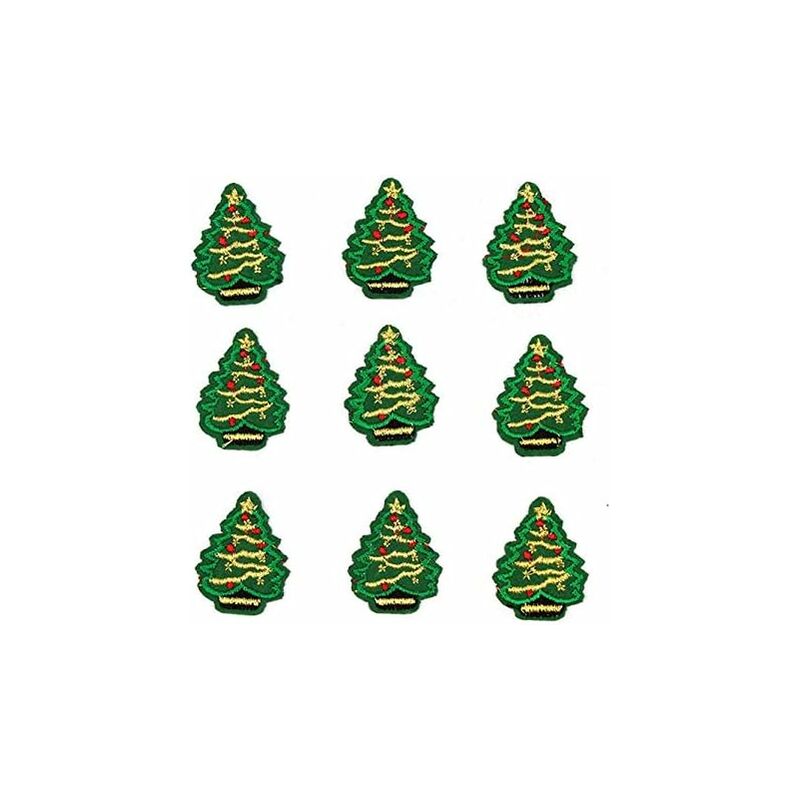 Image of 10 Pezzi Mini Toppe Per Albero Di Natale Ricamate Con Ferro Su Adesivi Per Abbigliamento Fai Da Te Fatti a Mano Vestiti Per Feste Di Natale Accessori