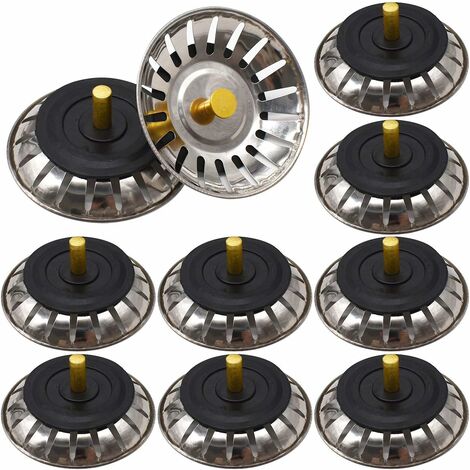 MINKUROW 10 Piezas Colador De Fregadero De Cocina De Acero Inoxidable, 80 Mm Colador De Fregadero De Cocina Fregadero De Drenaje Tapón De Fregadero De Cocina Ranuras De Drenaje Fregadero De Cocina Tap