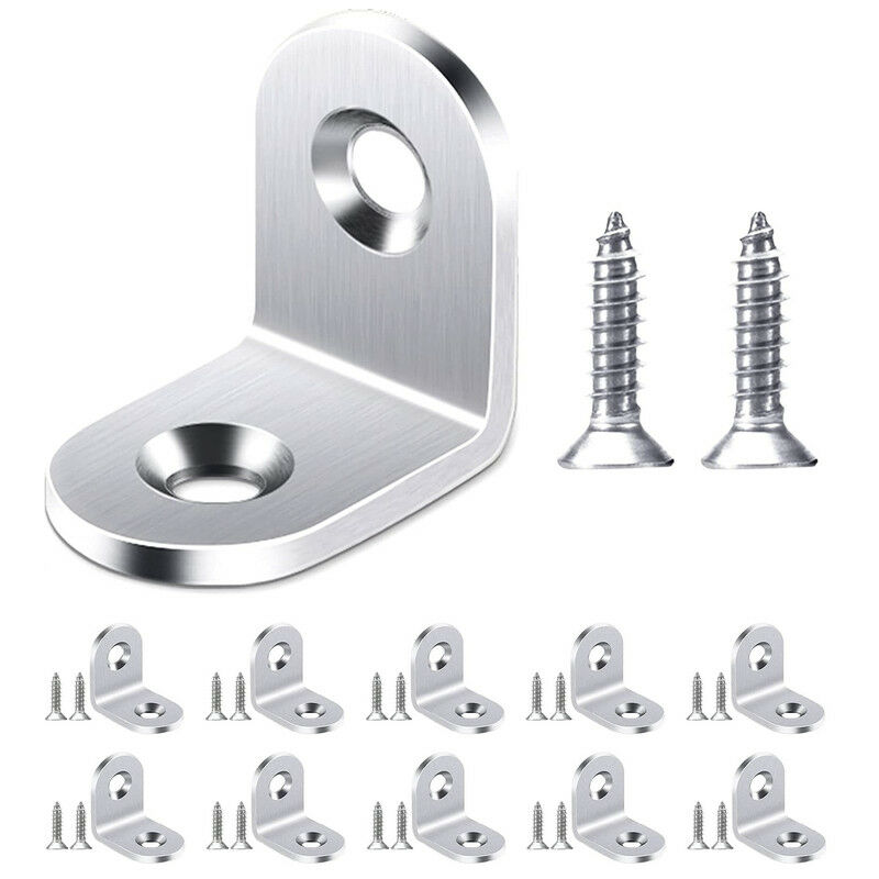 10 Pz Staffa Ad Angolo Retto 25x25mm, Staffa Ad