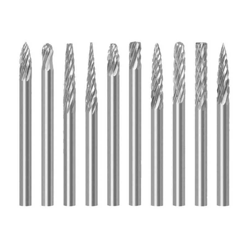 10 Stück CNC-Fräser Schaftfräser, 0,118 Zoll (3 mm) Schaft Wolfram-Vollhartmetall-Bits mit 3 mm Schneidkopfdurchmesser, Rollschneider für die | 09078382074316