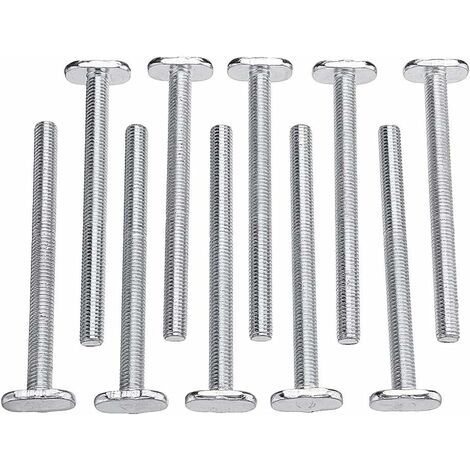 MINKUROW 10 Uds M8x100mm perno con ranura en T herramienta de fijación de tornillo tuerca en T perno de tornillo deslizante para herramienta de carpintería de pista de inglete