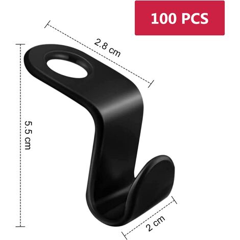 MINKUROW 100 Ganchos Para Colgar Colgadores Que Ahorran Espacio, Gancho De Conexión, Mini Colgadores En Cascada, Organizador De Armario, Ideal Para Ahorrar Espacio En Tu Armario (Negro)