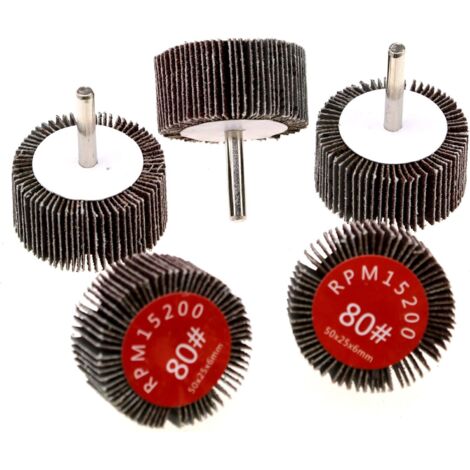 MINKUROW 100 Pack 80 Grit Flap Discos Diámetro 50 Mm Vástago 6 Mm Para Taladro