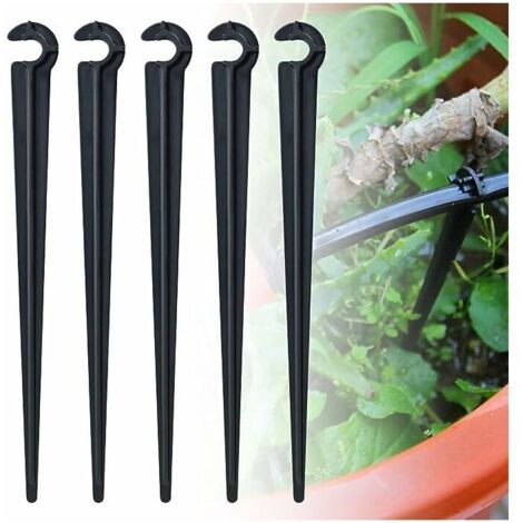 MINKUROW 100 Pezzi Pe Supporto Per Tubo Da Giardino Paletto Di Fissaggio A Terra Φ 7 Mm Supporto Per Tubo Dell'acqua Gancio Per Tubo Dell'acqua Gancio Per Tubo Flessibile Per Irrigazione Del Giardino,