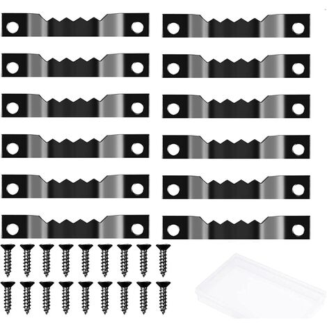 MINKUROW 100 Piezas Colgador De Gancho Para Fotos Colgador De Diente De Sierra Colgador De Doble Orificio Negro Con 200 Tornillos Para Diplomas Marcos De Cuadros Pósteres Pinturas Relojes De Pared Obr