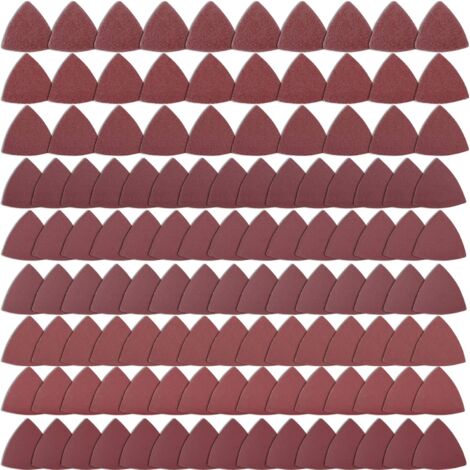 MINKUROW 100 Piezas De Papel De Lija Triangular 80x80x80 Grano 400 Papel De Lija Para Lijadora