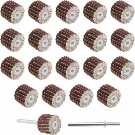MINKUROW 100 Stück 80 Körnung Lamellenschleifpapier Schleifscheibe für Rotationswerkzeug mit Schaftfutter, 13 x 12 x 3 mm