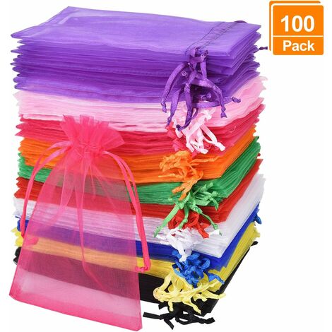 MINKUROW 100 Stück Organzabeutel, 10x15 cm Organza Geschenkbeutel, Schmuckbeutel  Organzabeutel  Hochzeitstasche