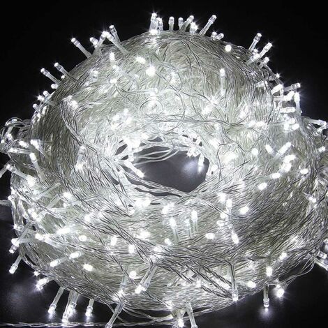 MINKUROW 100m 600 Led Lucine Bianche Fredde, Luci Natalizie Elettriche Per Esterni E Interni, Decorazioni Per Luci Natalizie Per Alberi Di Natale Ideali Per La Finestra Del Giardino