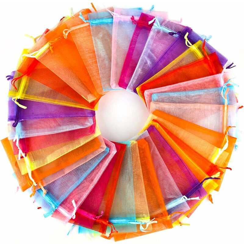 Image of 100pcs Sacchetti Di Organza Multicolore 10x15cm Sacchetti Regalo In Organza Sacchetti Di Gioielli Sacchetti Di Nozze Sacchetti Di Lavanda Sacchetti