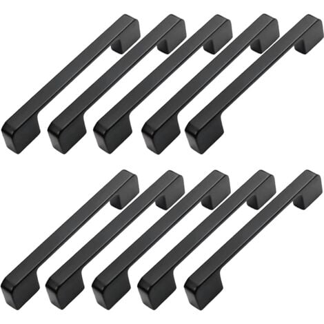 MINKUROW 10pcs Poignée Meuble Entraxe 160mm-Poignée Porte Cuisine Noire Poignee Barre Meuble Poignee De Cuisine Noire 160mm