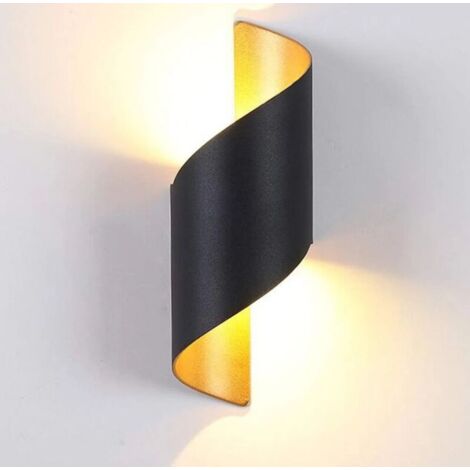 MINKUROW 10w Led Applique Up & Down Illuminazione Per Interni/Esterni Ip65 Lampada Da Parete Impermeabile Oro Nero Luce Bianca Calda 3000k Giardino Alluminio Illuminazione Da Parete Soggiorno Camera D