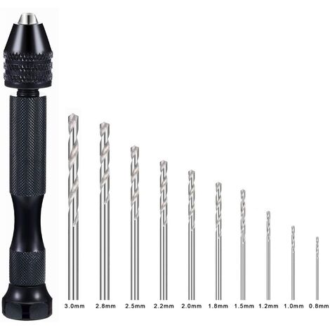 MINKUROW 11 Taladros Manuales Profesionales Con Tornillo De Espiga, Minibrocas Helicoidales, Taladros Manuales De Precisión, Herramientas Rotativas Para Metal, Madera, Artesanía, Joyería, Ensamblaje, 